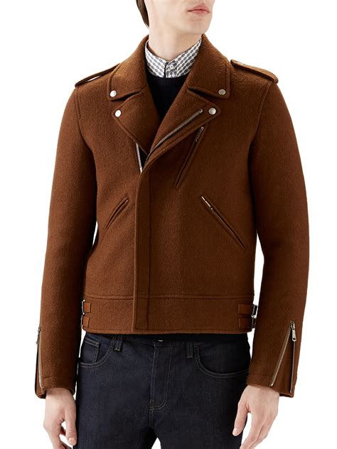 gucci wool biker jacket